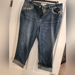 Embellished Capri Jeans